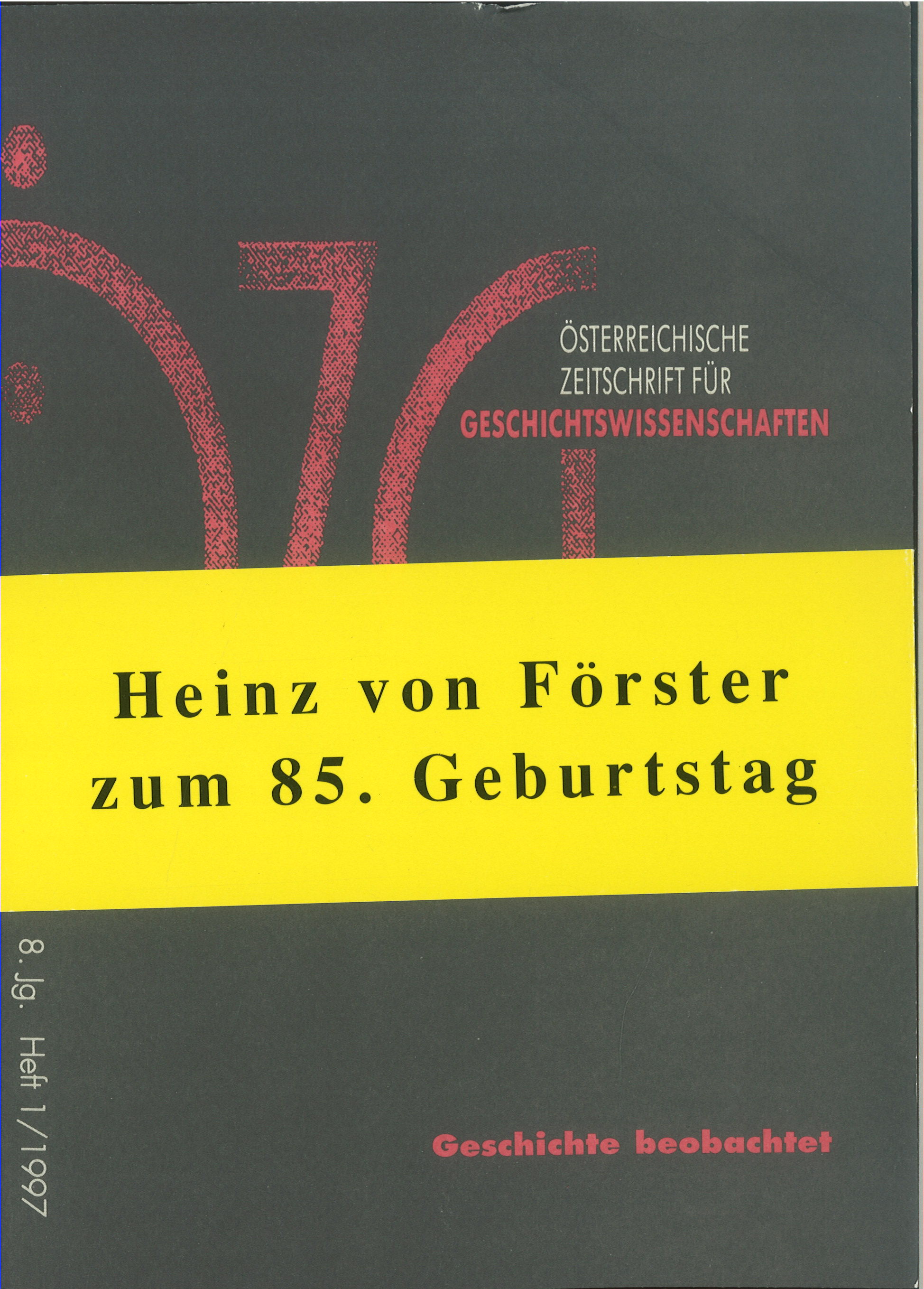 					Ansehen Bd. 8 Nr. 1 (1997): Geschichte beobachtet
				