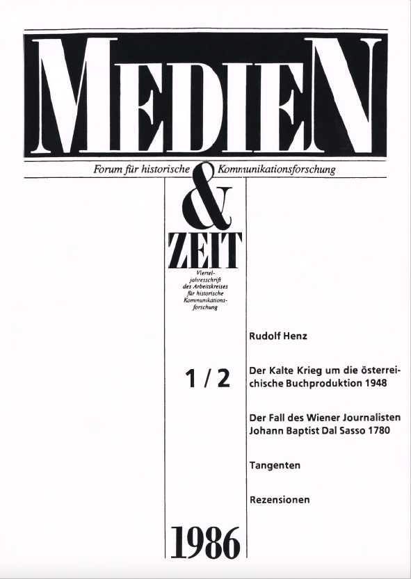 Bild der ersten Ausgabe von medien & zeit 1986