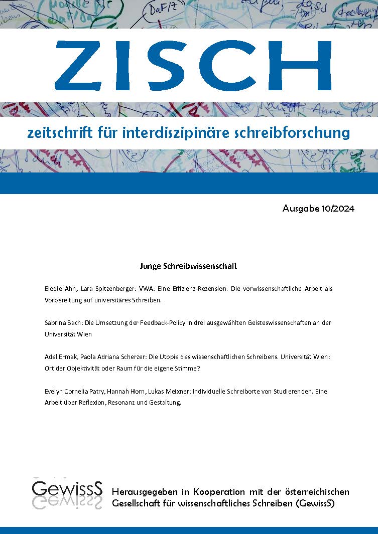 					Ansehen Bd. 10 (2024): zisch: zeitschrift für interdisziplinäre schreibforschung
				